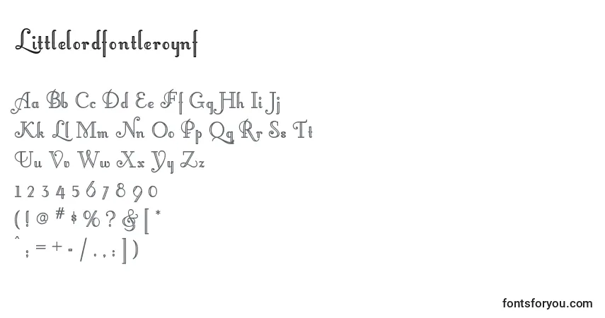 A fonte Littlelordfontleroynf (94500) – alfabeto, números, caracteres especiais