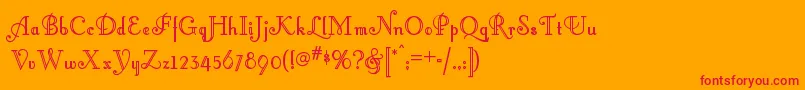 Littlelordfontleroynf Font – Red Fonts on Orange Background