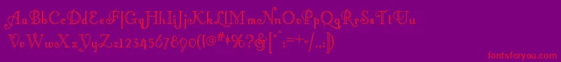 Police Littlelordfontleroynf – polices rouges sur fond violet