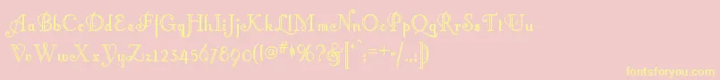 Littlelordfontleroynf Font – Yellow Fonts on Pink Background