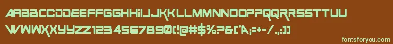 Fonte SpaceRangerCondensed – fontes verdes em um fundo marrom