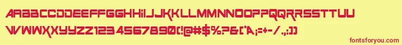 SpaceRangerCondensed Font – Red Fonts on Yellow Background