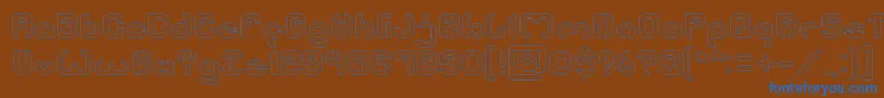 フォントBizzareHollow – 茶色の背景に青い文字