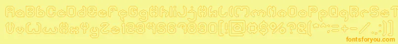 BizzareHollow Font – Orange Fonts on Yellow Background