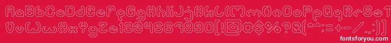 フォントBizzareHollow – 赤い背景に白い文字