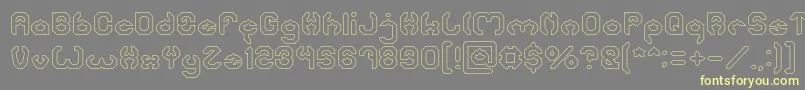 BizzareHollow-fontti – keltaiset fontit harmaalla taustalla