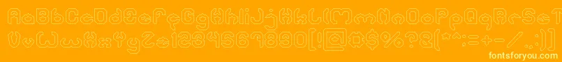 BizzareHollow Font – Yellow Fonts on Orange Background