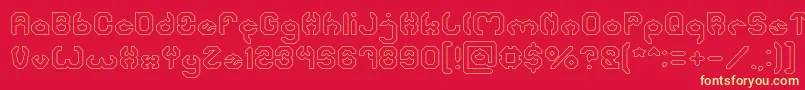 BizzareHollow Font – Yellow Fonts on Red Background
