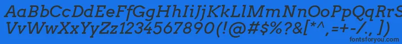 Czcionka ArvoItalic – czarne czcionki na niebieskim tle