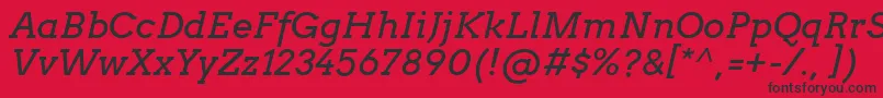 Шрифт ArvoItalic – чёрные шрифты на красном фоне