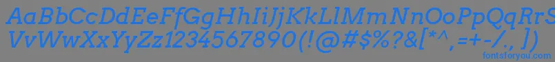 フォントArvoItalic – 灰色の背景に青い文字