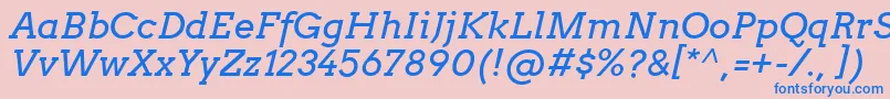 ArvoItalic Font – Blue Fonts on Pink Background