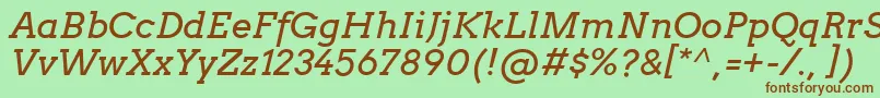 ArvoItalic Font – Brown Fonts on Green Background
