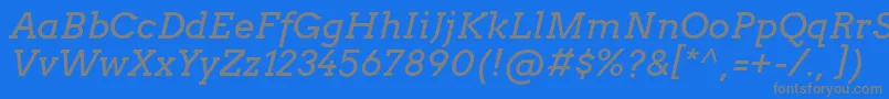 ArvoItalic-fontti – harmaat kirjasimet sinisellä taustalla