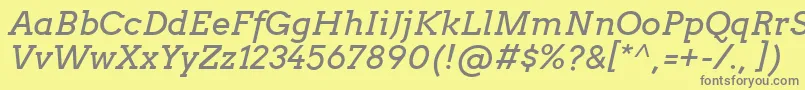 ArvoItalic Font – Gray Fonts on Yellow Background