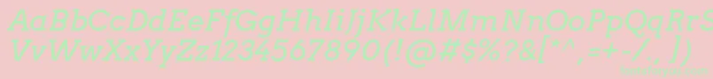 ArvoItalic Font – Green Fonts on Pink Background