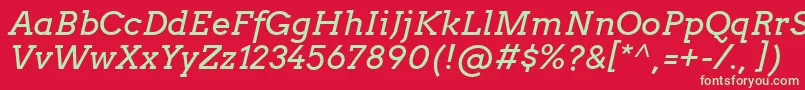 ArvoItalic Font – Green Fonts on Red Background