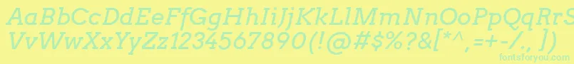 ArvoItalic-Schriftart – Grüne Schriften auf gelbem Hintergrund