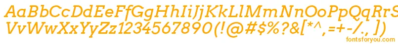 Czcionka ArvoItalic – pomarańczowe czcionki na białym tle