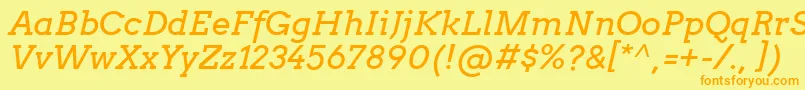 ArvoItalic Font – Orange Fonts on Yellow Background
