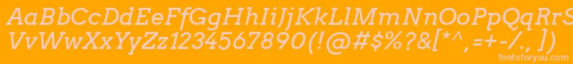 ArvoItalic-Schriftart – Rosa Schriften auf orangefarbenem Hintergrund