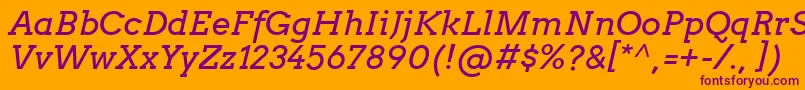 ArvoItalic Font – Purple Fonts on Orange Background