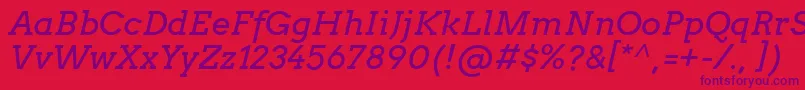 フォントArvoItalic – 赤い背景に紫のフォント