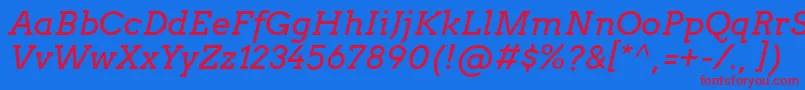 Шрифт ArvoItalic – красные шрифты на синем фоне