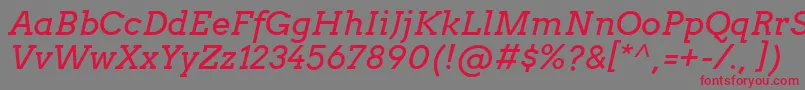 Шрифт ArvoItalic – красные шрифты на сером фоне
