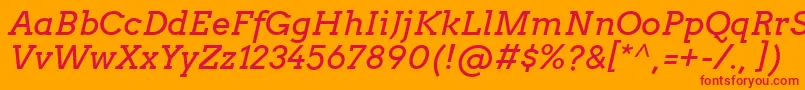 Шрифт ArvoItalic – красные шрифты на оранжевом фоне