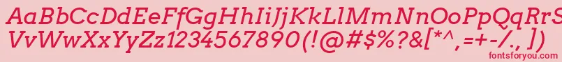 Шрифт ArvoItalic – красные шрифты на розовом фоне