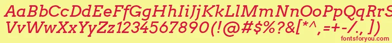 ArvoItalic Font – Red Fonts on Yellow Background