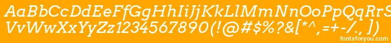 フォントArvoItalic – オレンジの背景に白い文字