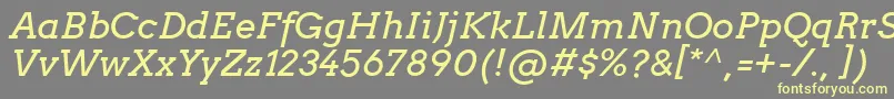 フォントArvoItalic – 黄色のフォント、灰色の背景