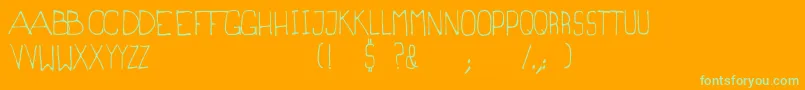 Magrilinha Font – Green Fonts on Orange Background