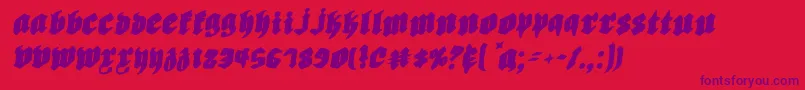 Biergartenri-Schriftart – Violette Schriften auf rotem Hintergrund