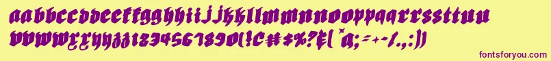 Biergartenri Font – Purple Fonts on Yellow Background