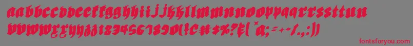 フォントBiergartenri – 赤い文字の灰色の背景