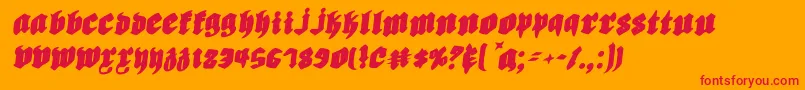 フォントBiergartenri – オレンジの背景に赤い文字