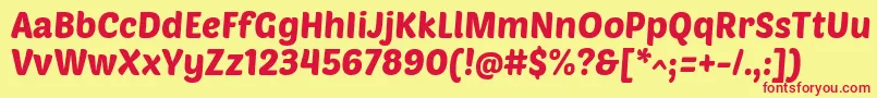 PoetsenoneRegular Font – Red Fonts on Yellow Background