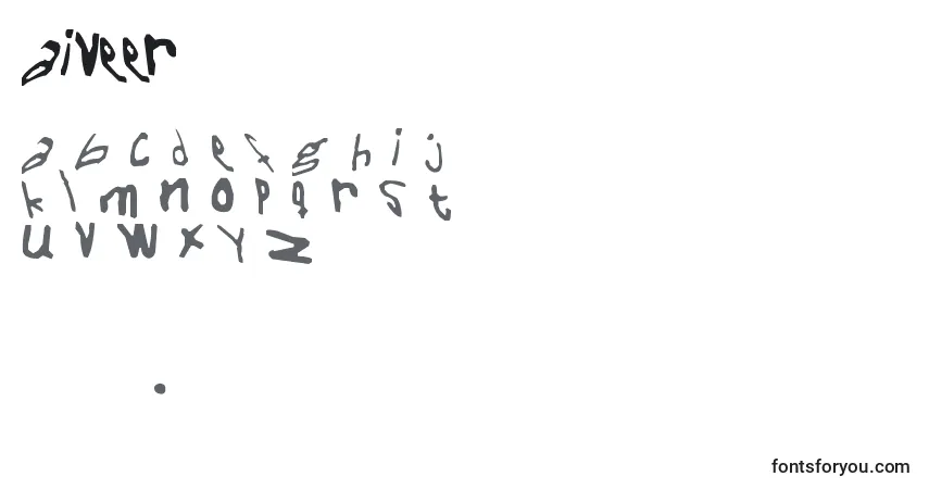 Schriftart Naiveer – Alphabet, Zahlen, spezielle Symbole