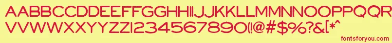 フォントPowellAndGeary – 赤い文字の黄色い背景