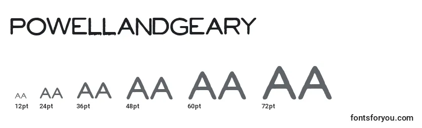 PowellAndGeary Font Sizes