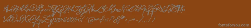 Herencia-Schriftart – Graue Schriften auf braunem Hintergrund