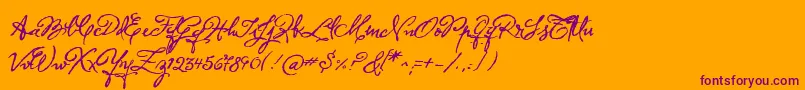 Herencia Font – Purple Fonts on Orange Background