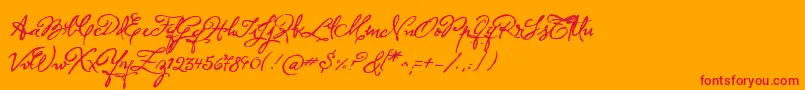 Herencia Font – Red Fonts on Orange Background
