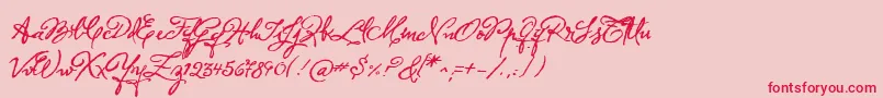 Herencia Font – Red Fonts on Pink Background