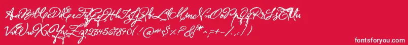 Herencia Font – White Fonts on Red Background