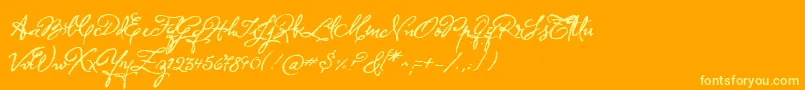 Шрифт Herencia – жёлтые шрифты на оранжевом фоне