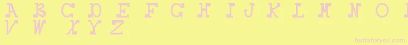 Dabosscaps Font – Pink Fonts on Yellow Background